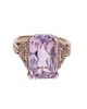 Kunzite and Diamolnd Accent Ring in Rose Gold